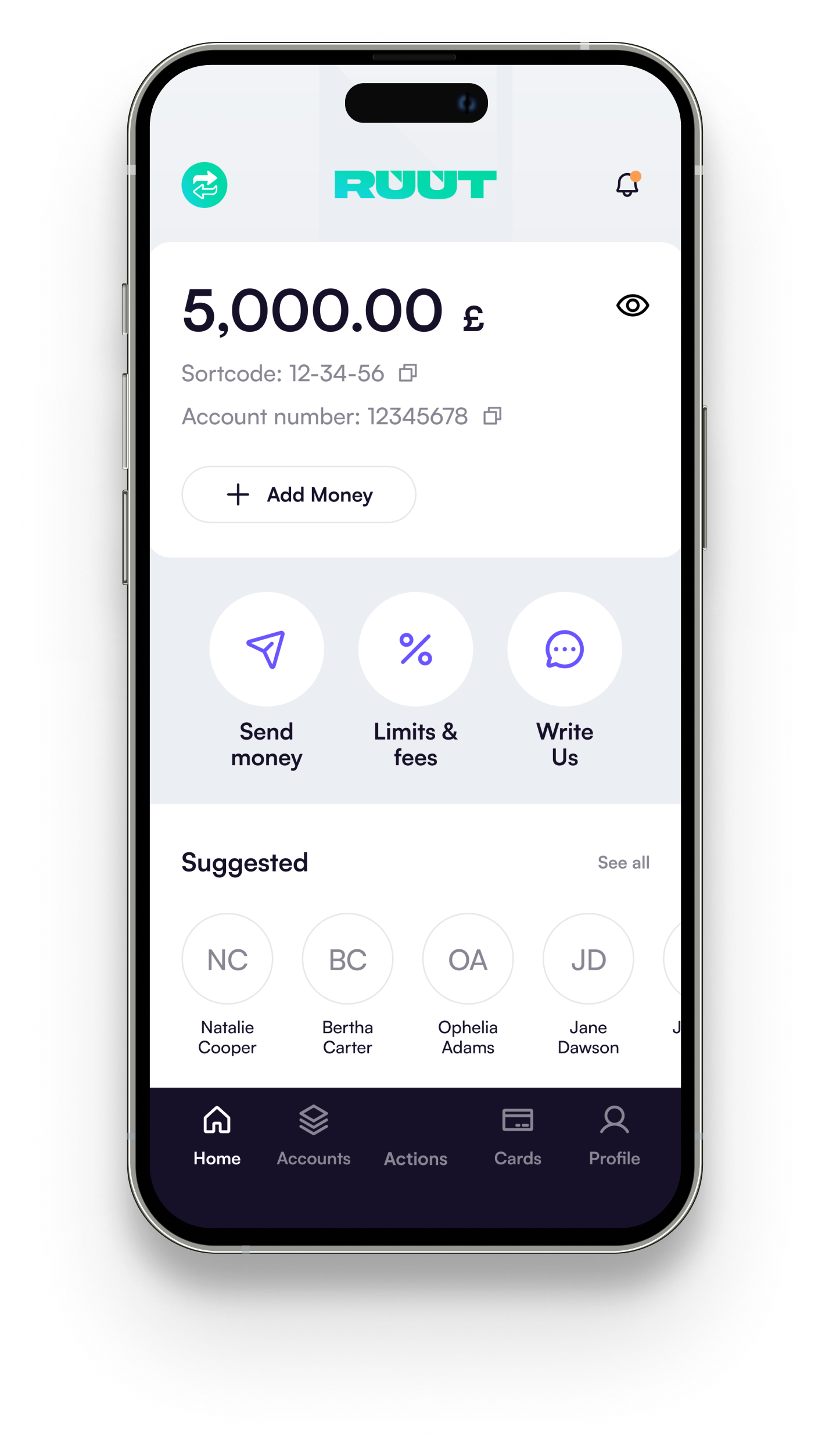 RUUT Account on phone